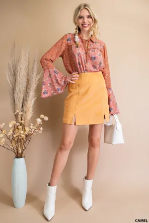 Soft Cotton Corduroy Mini Skirt