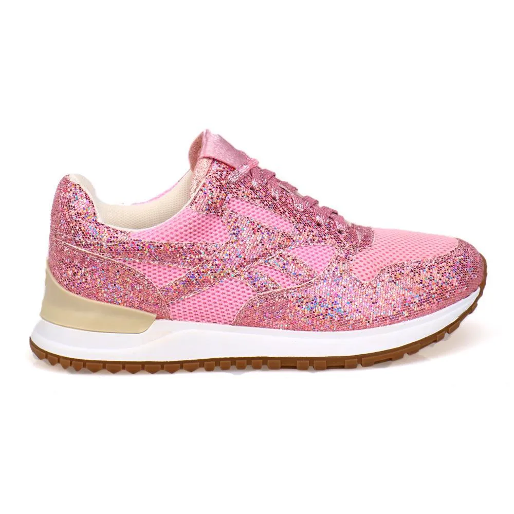 Solid Color Crystal Sparkle Sneakers