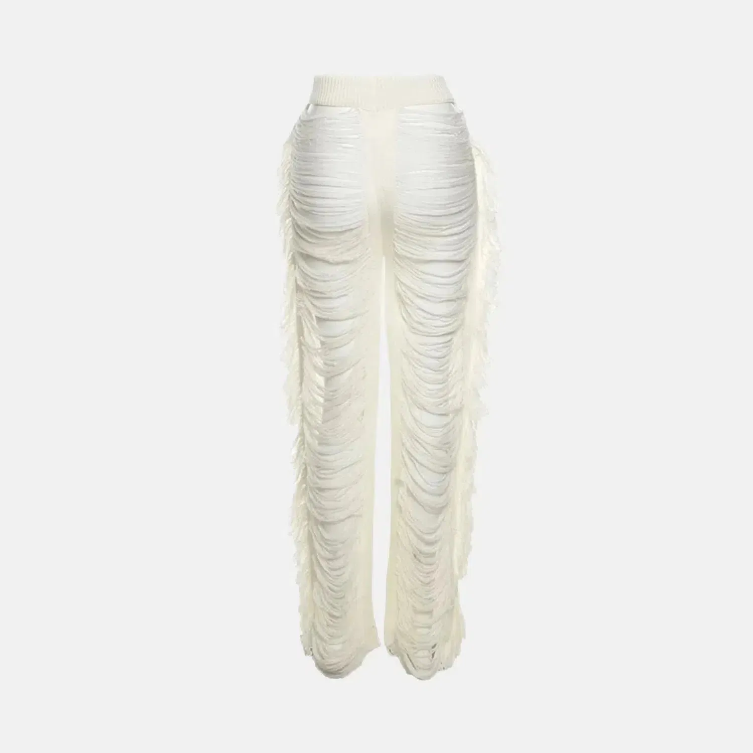 Sonira – Distressed effect – Fringe knit pants