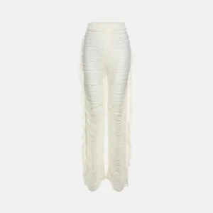 Sonira – Distressed effect – Fringe knit pants