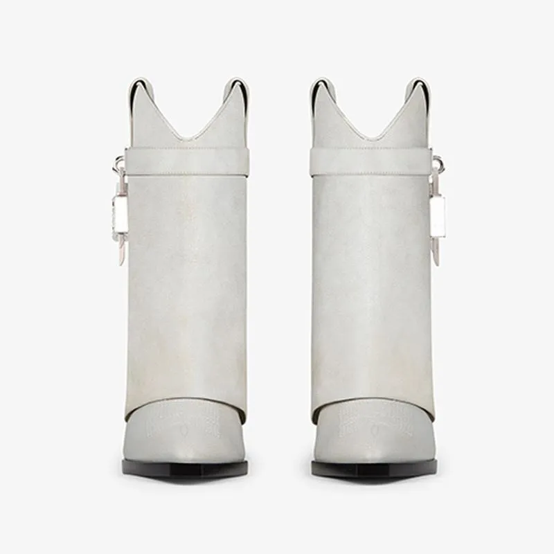 Sophisticated White Ankle Boots