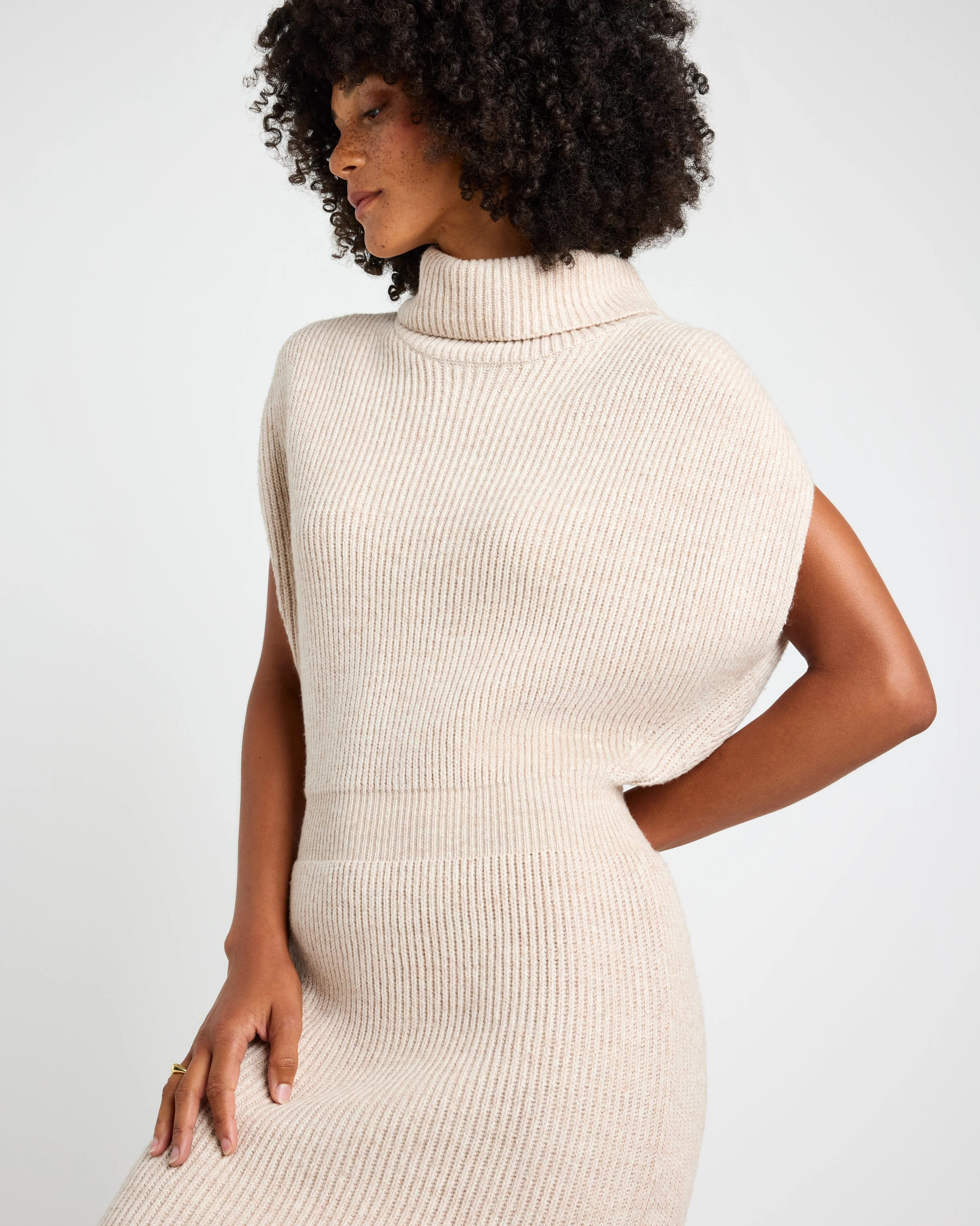 Splendid Marigold Sweater Dress - Wheat Heather