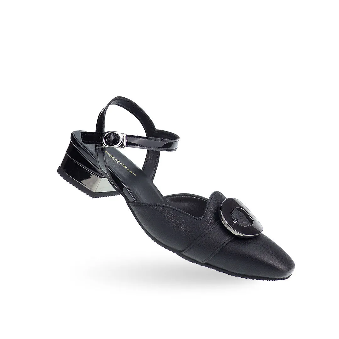 Square-Toe Ankle Strap Low Heels 1.5"inch [Office Wear Series]