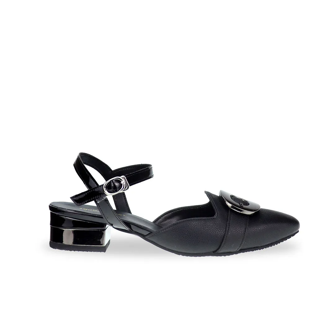 Square-Toe Ankle Strap Low Heels 1.5"inch [Office Wear Series]