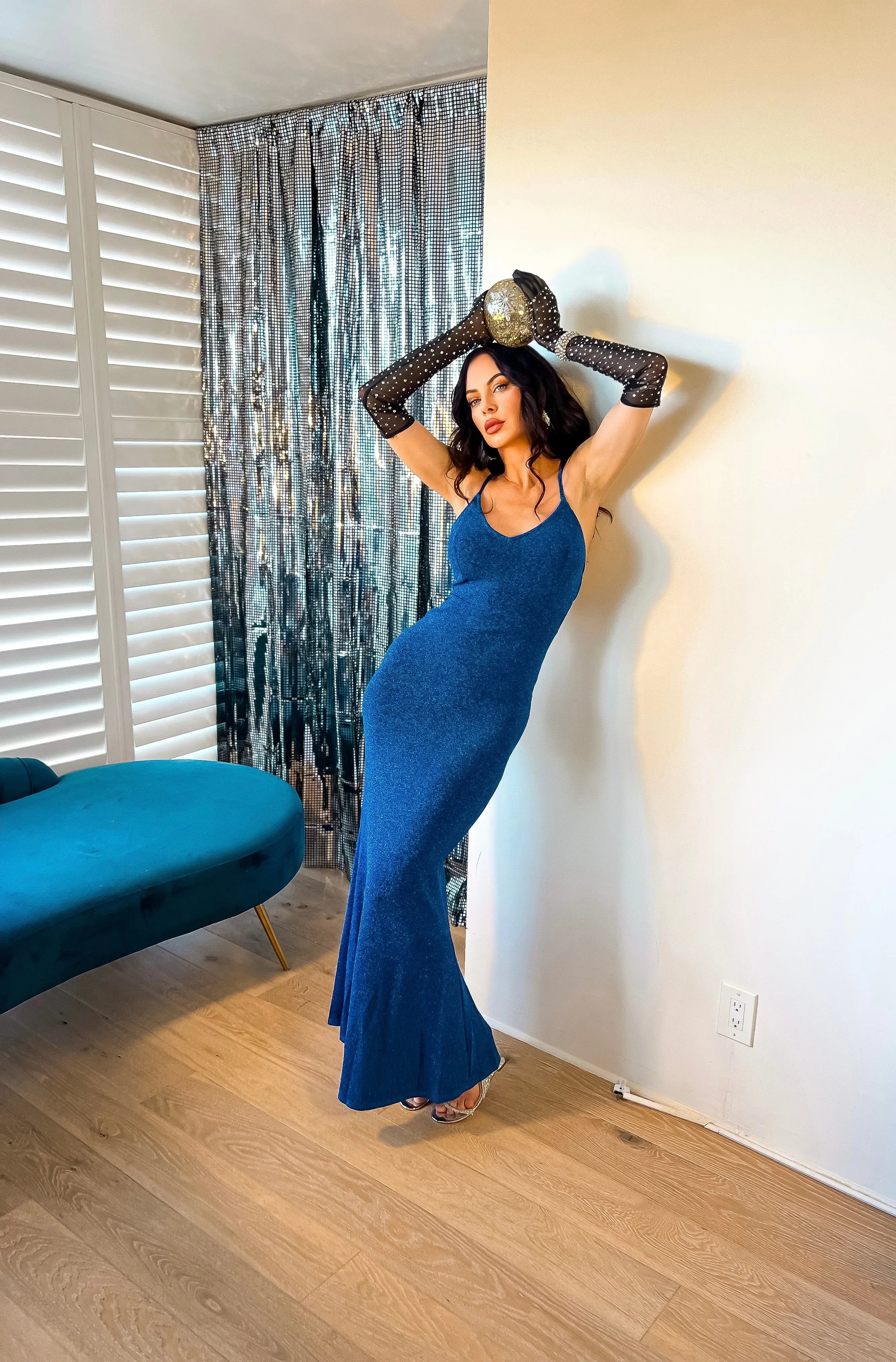 Steal the Spotlight Backless Shimmering Mermaid Gown