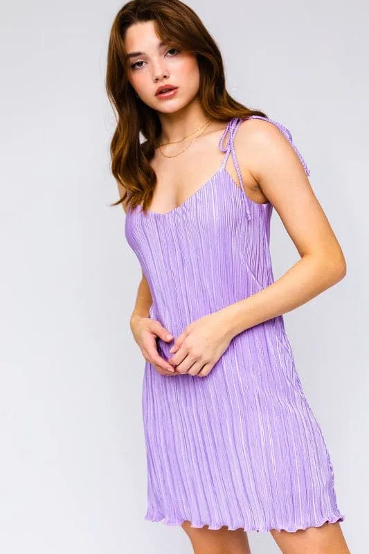 Step Out In Style Tie Strap Mini Dress - Lilac or Lime