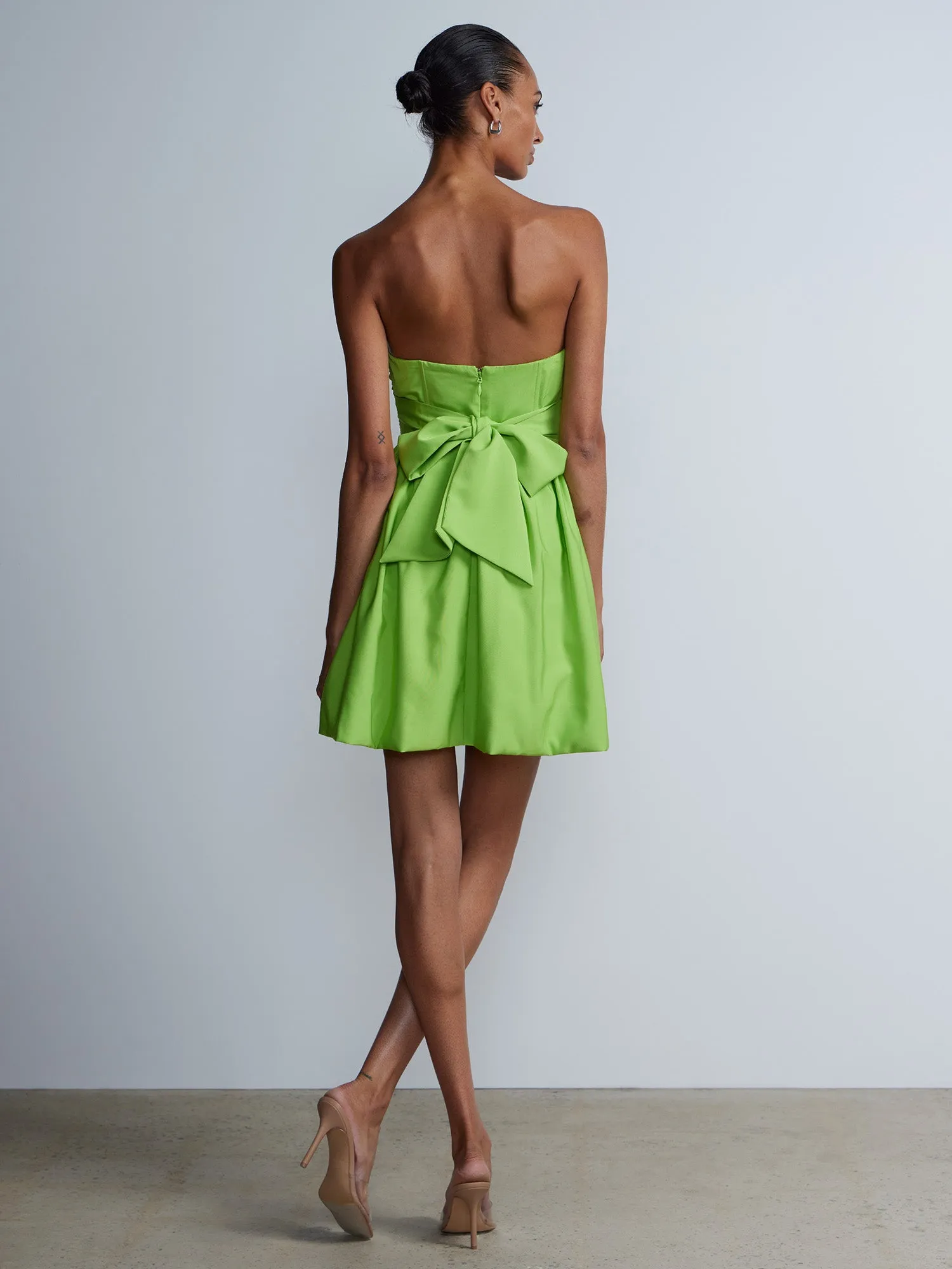 Strapless Back Bow Mini Dress