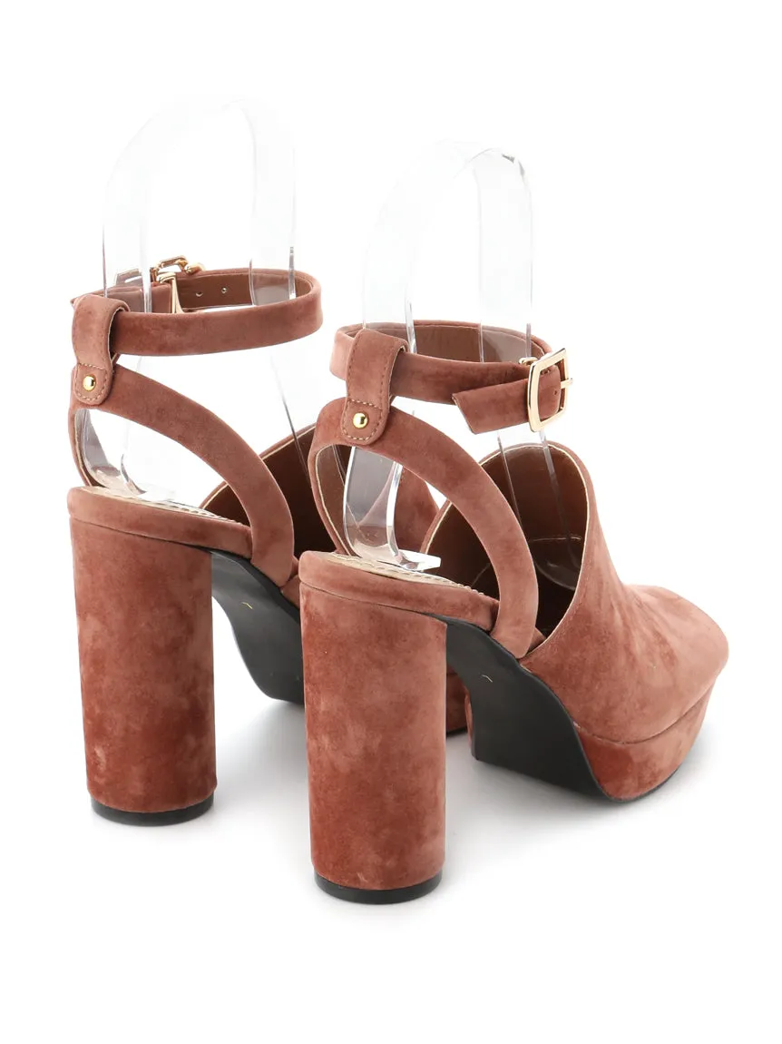 Strapped Circle Heeled Sandals