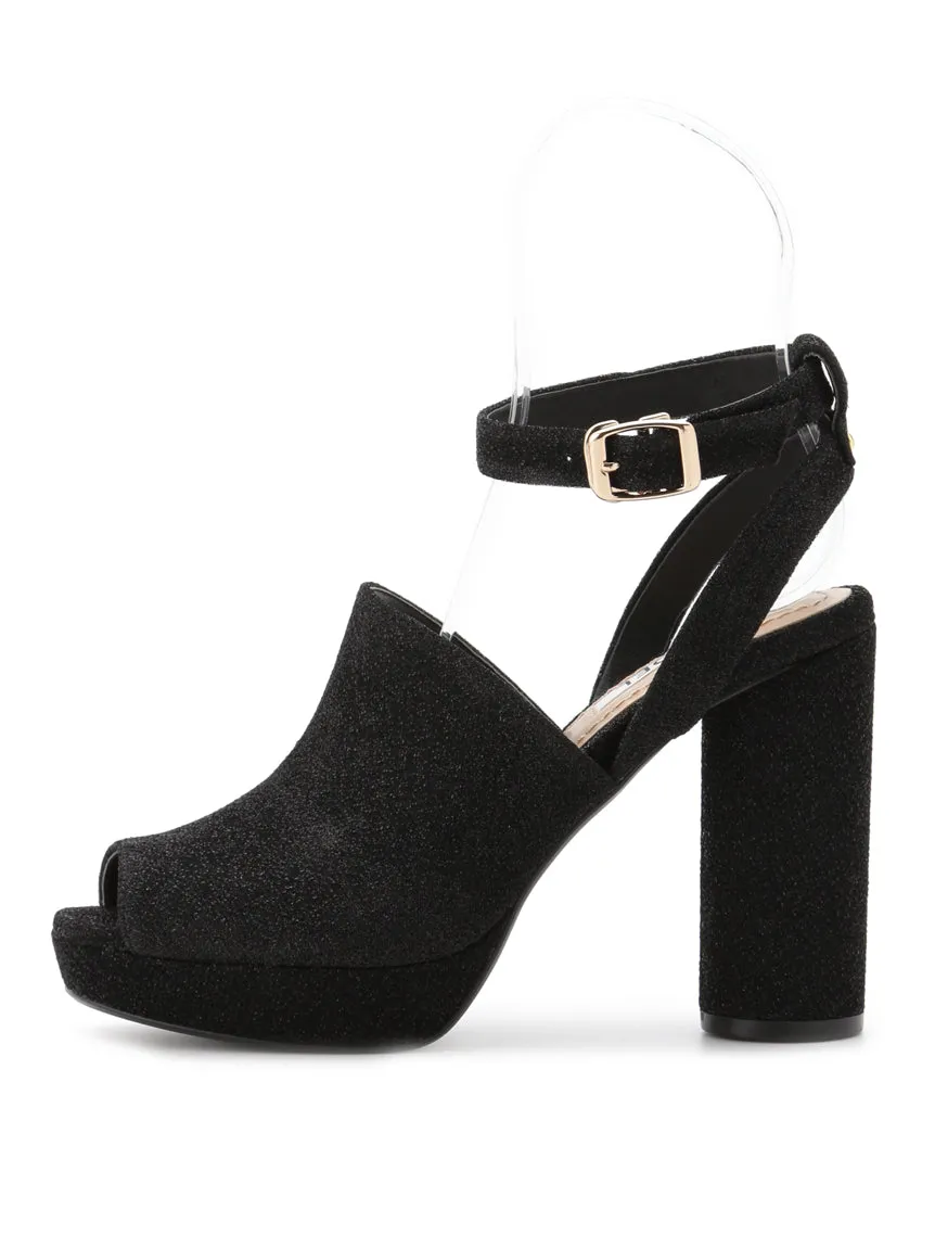 Strapped Circle Heeled Sandals