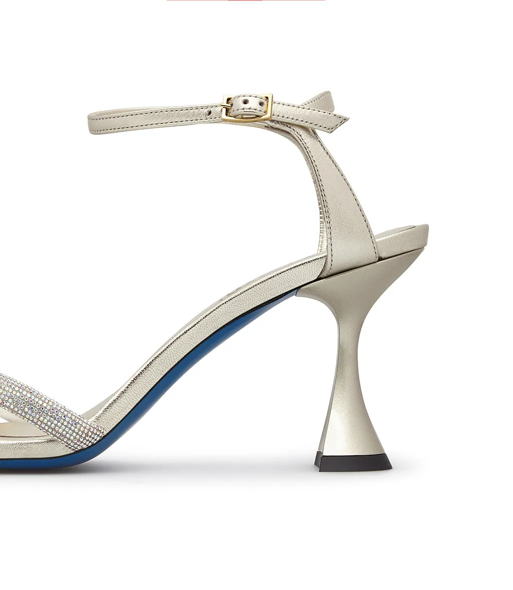 Strass embellished nappa leather sandal