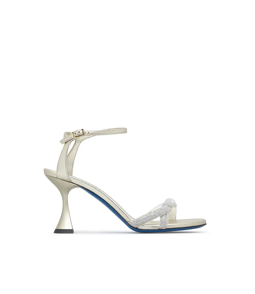 Strass embellished nappa leather sandal