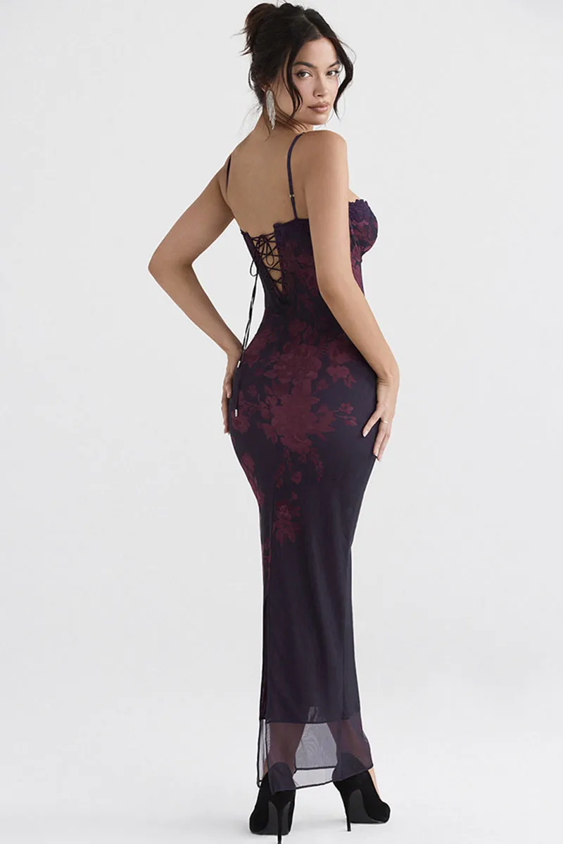 Stunning Sweetheart Floral Trendy Print Maxi Dress