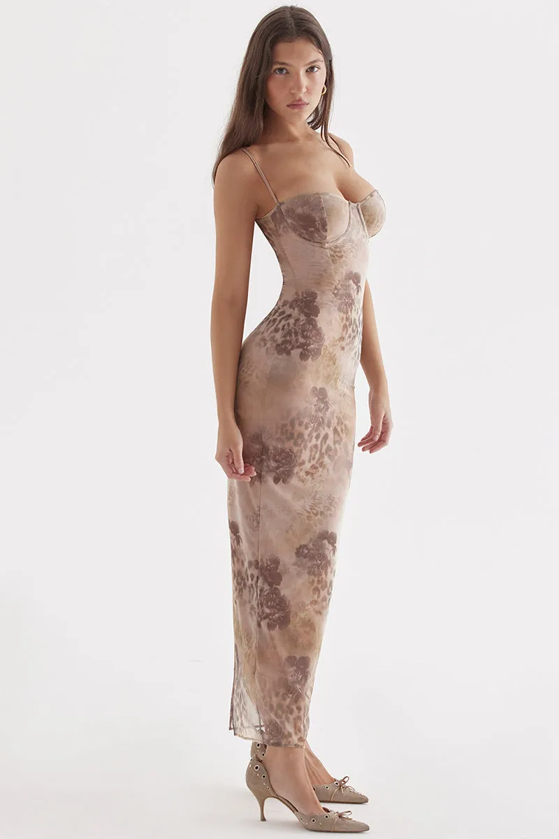 Stunning Sweetheart Floral Trendy Print Maxi Dress