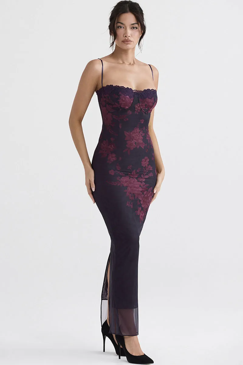 Stunning Sweetheart Floral Trendy Print Maxi Dress