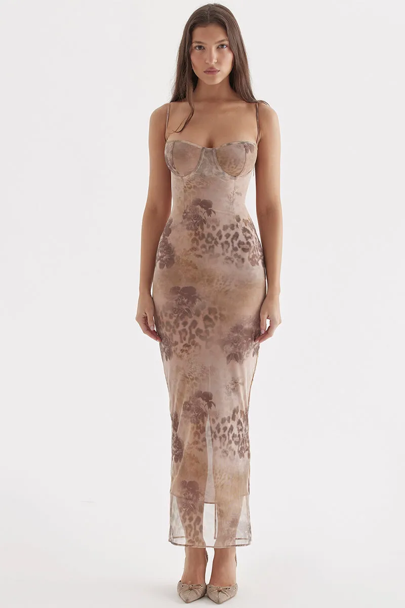 Stunning Sweetheart Floral Trendy Print Maxi Dress