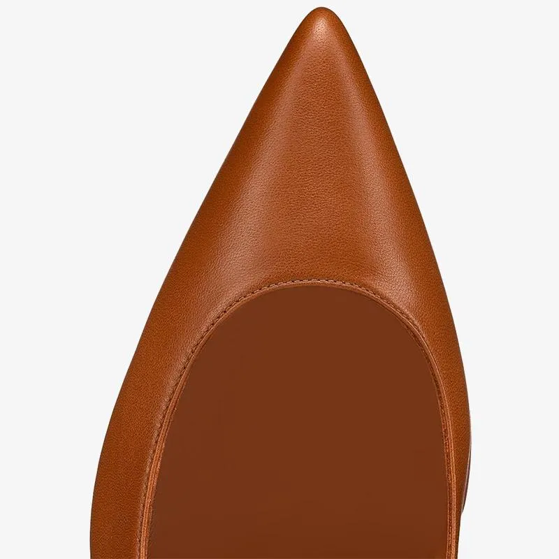 Stylish Browm Leather Pumps