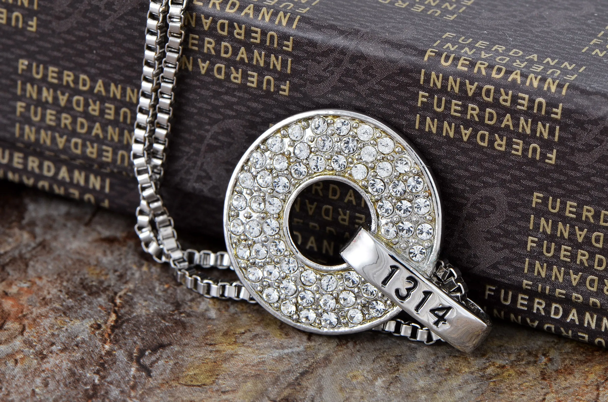 Swarovski Crystal Elements 1314 Classic Number Disc Charm Pendant Necklace