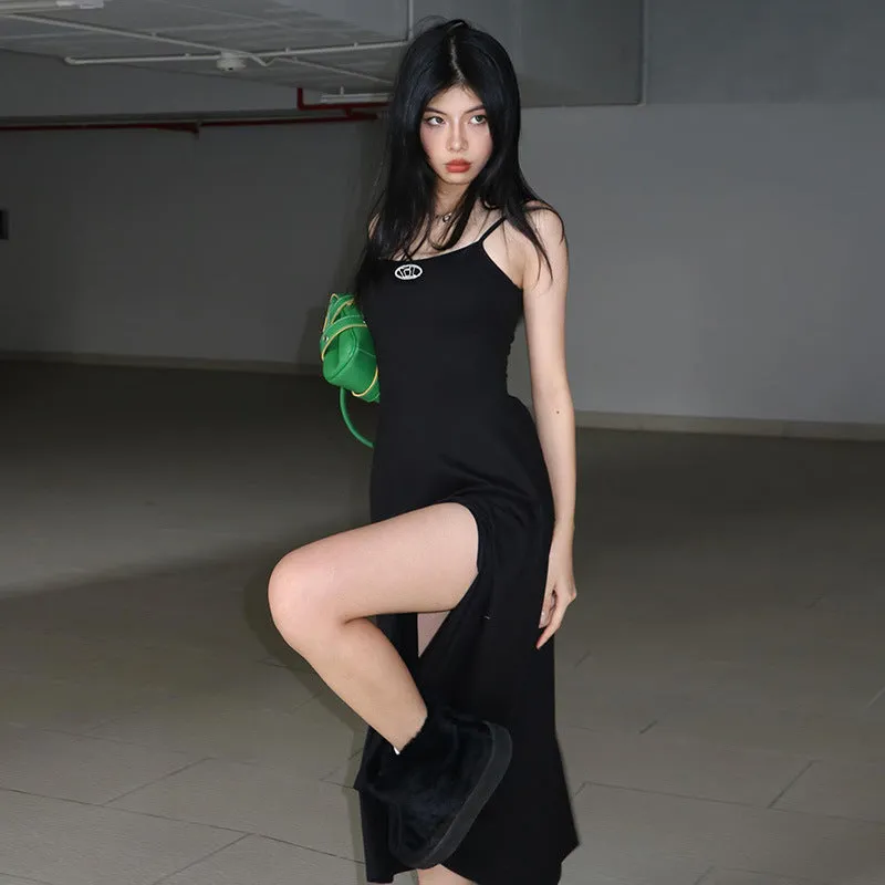TastyHottie - Black Split Hem Bodycon Dress