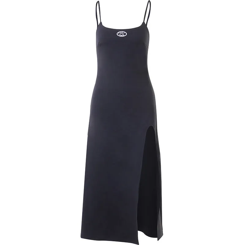 TastyHottie - Black Split Hem Bodycon Dress