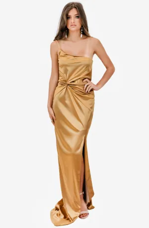 Tease Satin Gold Gown by Nookie