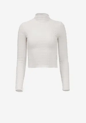 Textured Fabric Long Sleeve Top