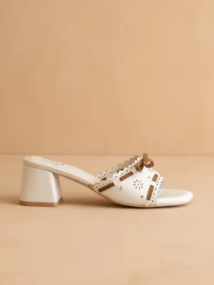 The Breda | White Sweet low heel sandal