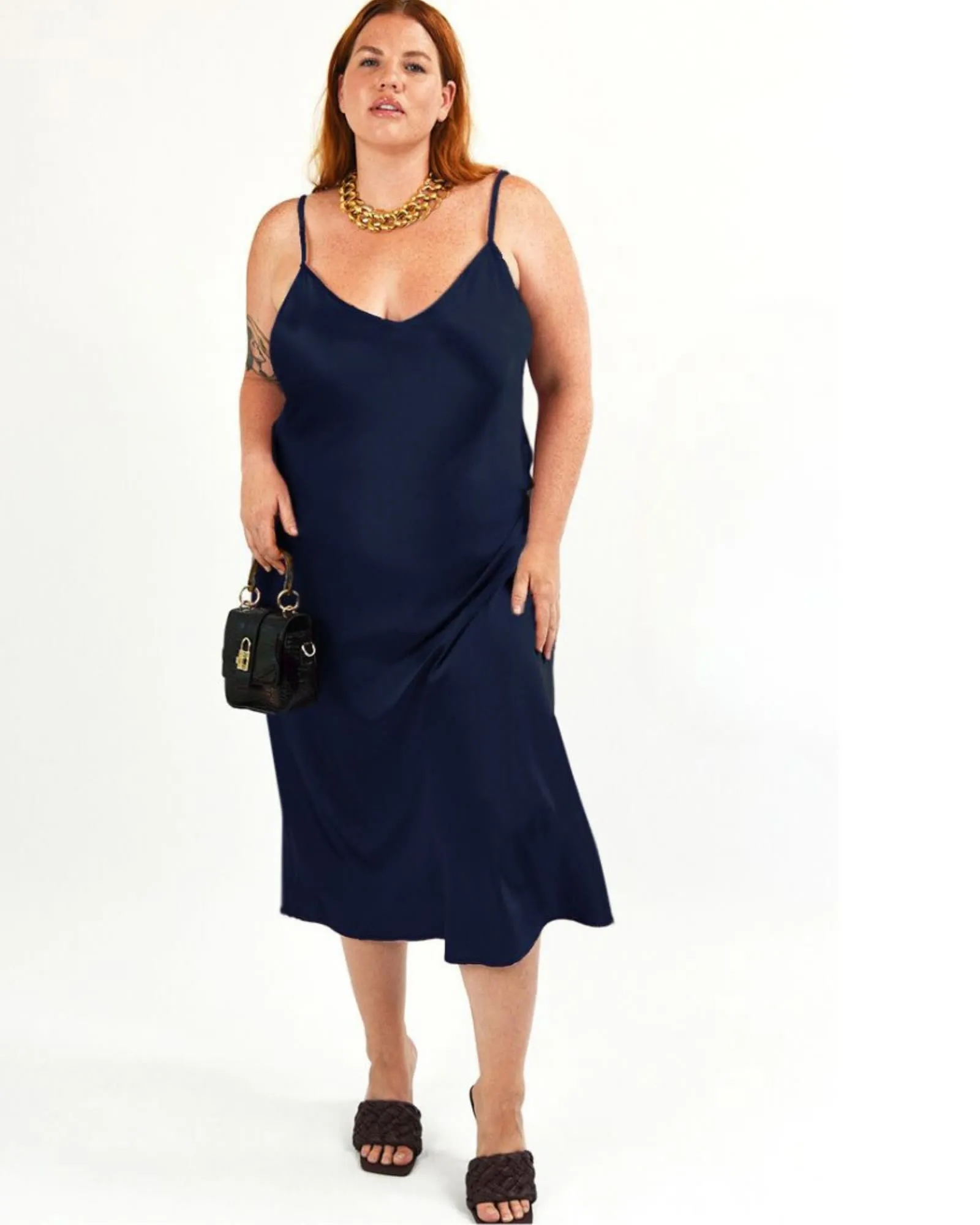 The Cabaret - Bias Slip Dress in Deep Navy | Dark Navy