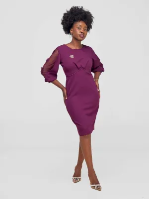The Fashion Frenzy Pencil Dress - Maroon