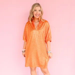 The Meredith Dress, Orange Hounds. FIANL SALE.