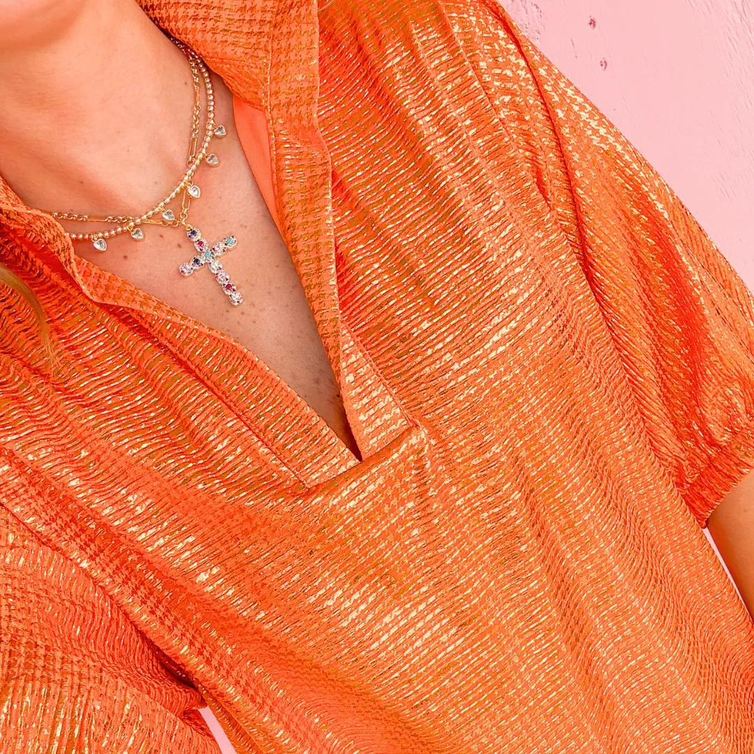The Meredith Dress, Orange Hounds. FIANL SALE.