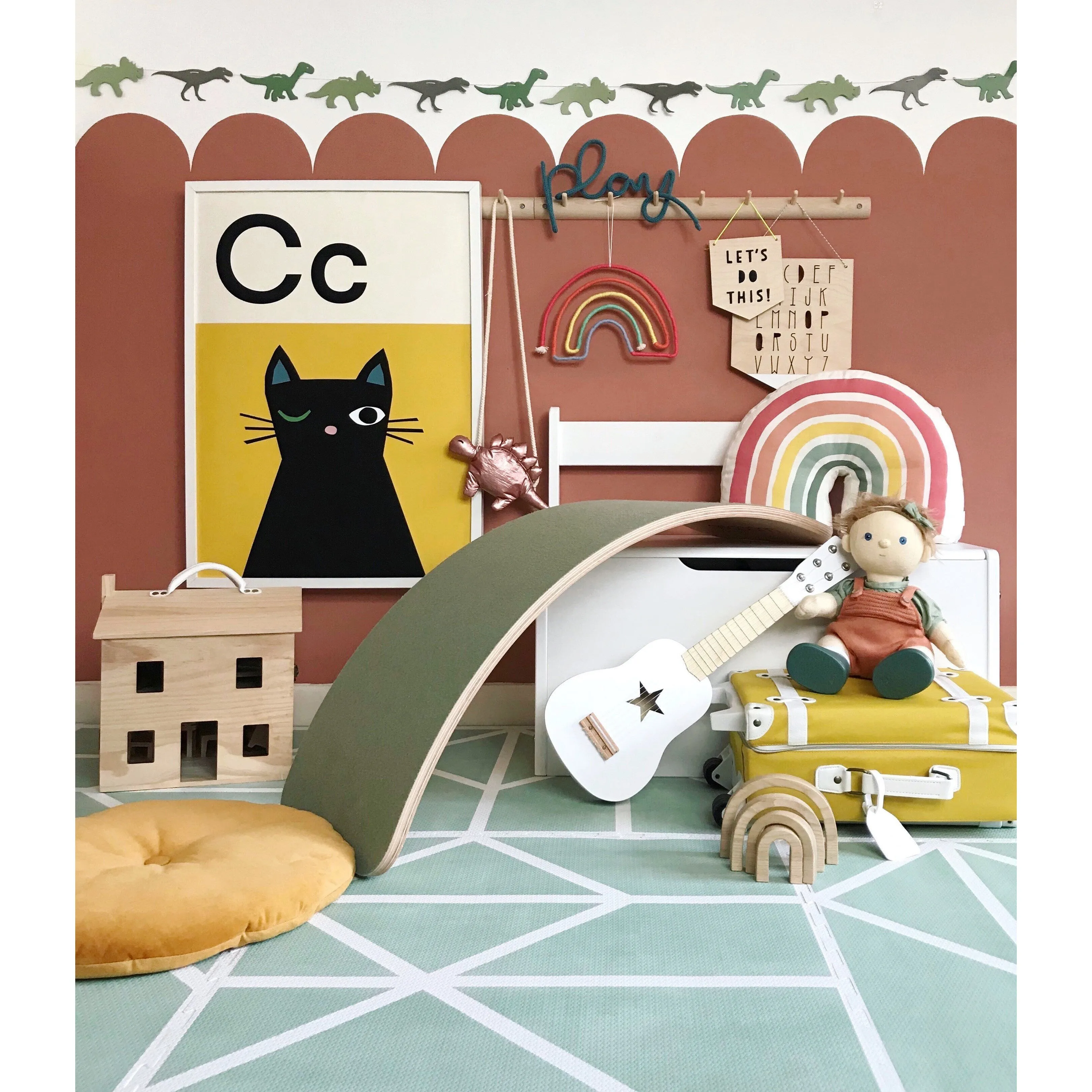 Toddlekind Prettier Puzzle Playmat Nordic Neo Matcha 120x180cm - 6 Tiles & 12 Edging Borders