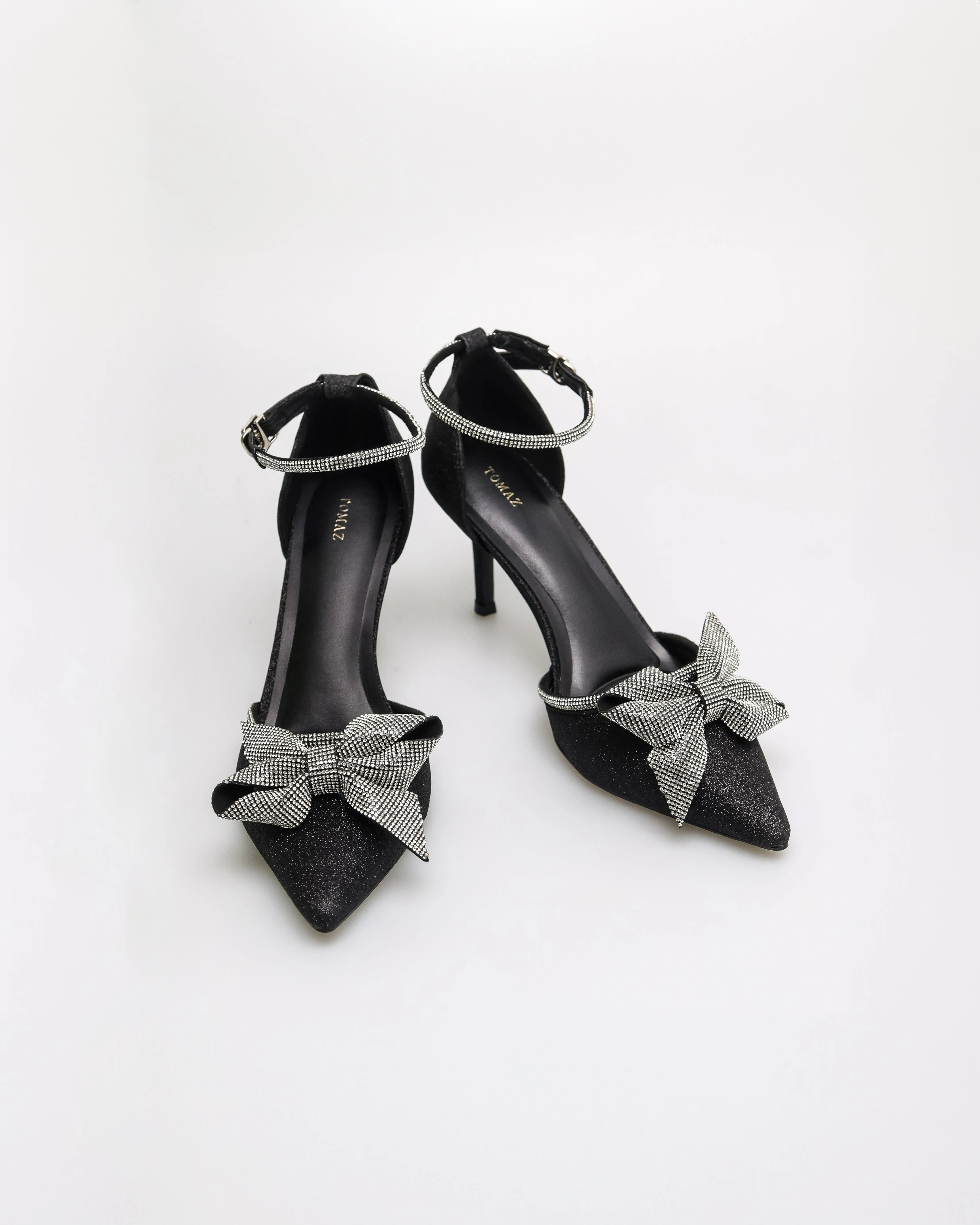 Tomaz NN528 Ladies Glittery Ribbon Heels