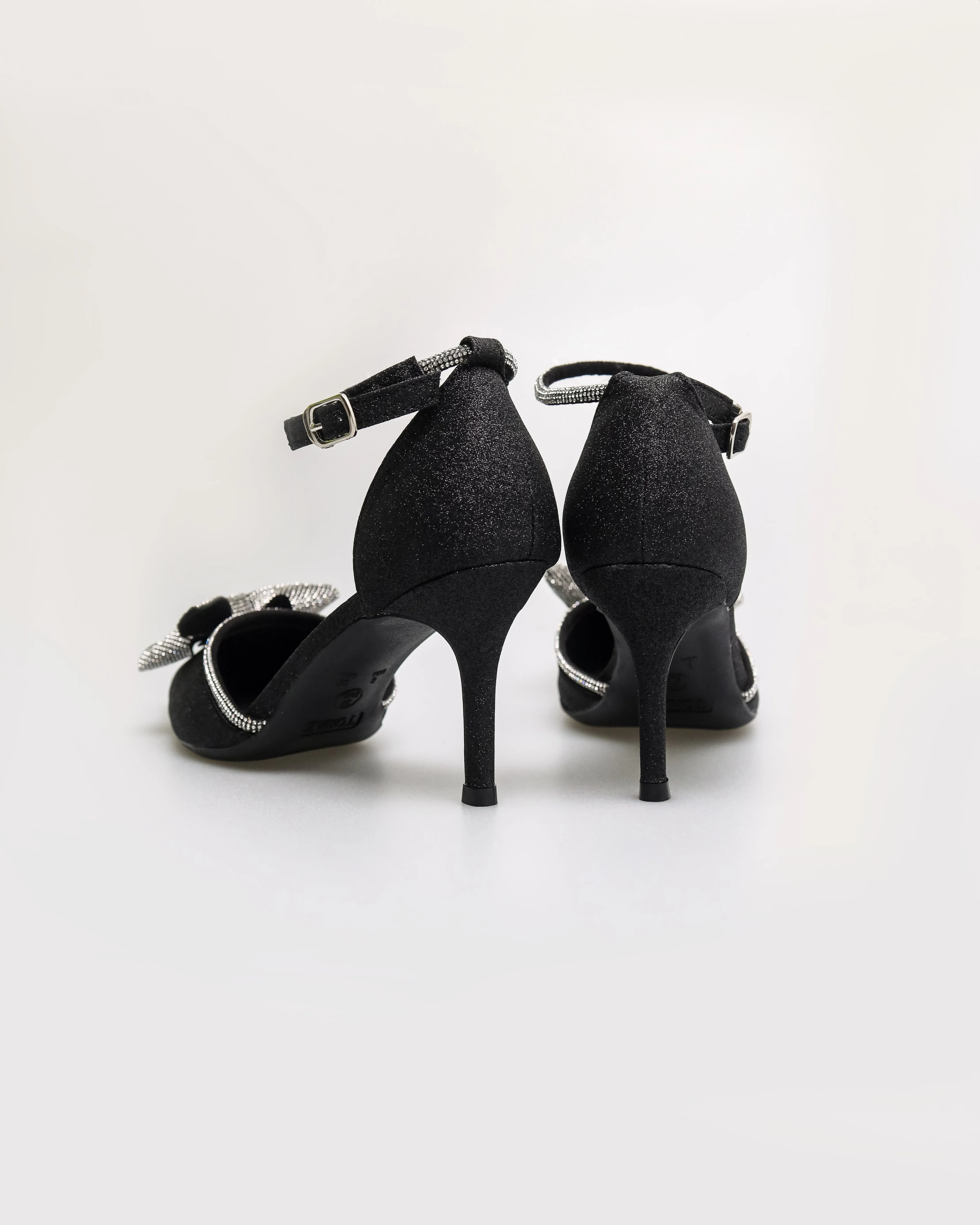 Tomaz NN528 Ladies Glittery Ribbon Heels