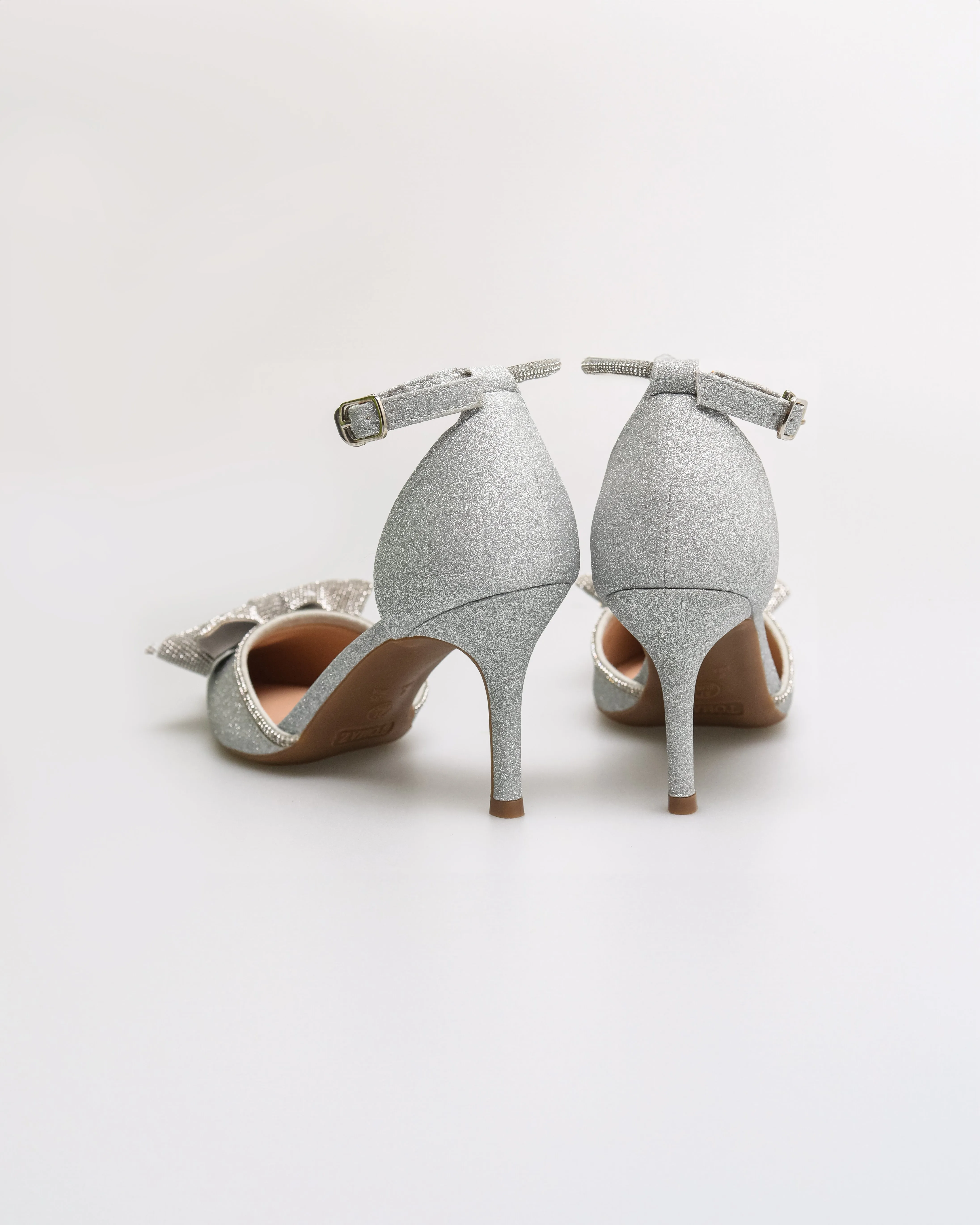 Tomaz NN528 Ladies Glittery Ribbon Heels