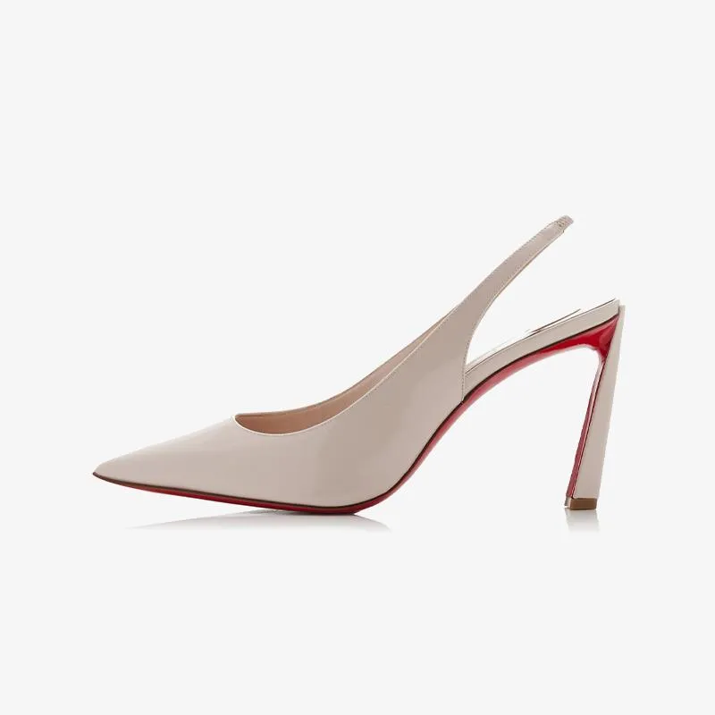 Trendy Shiny Patent Leather Slingback Pumps