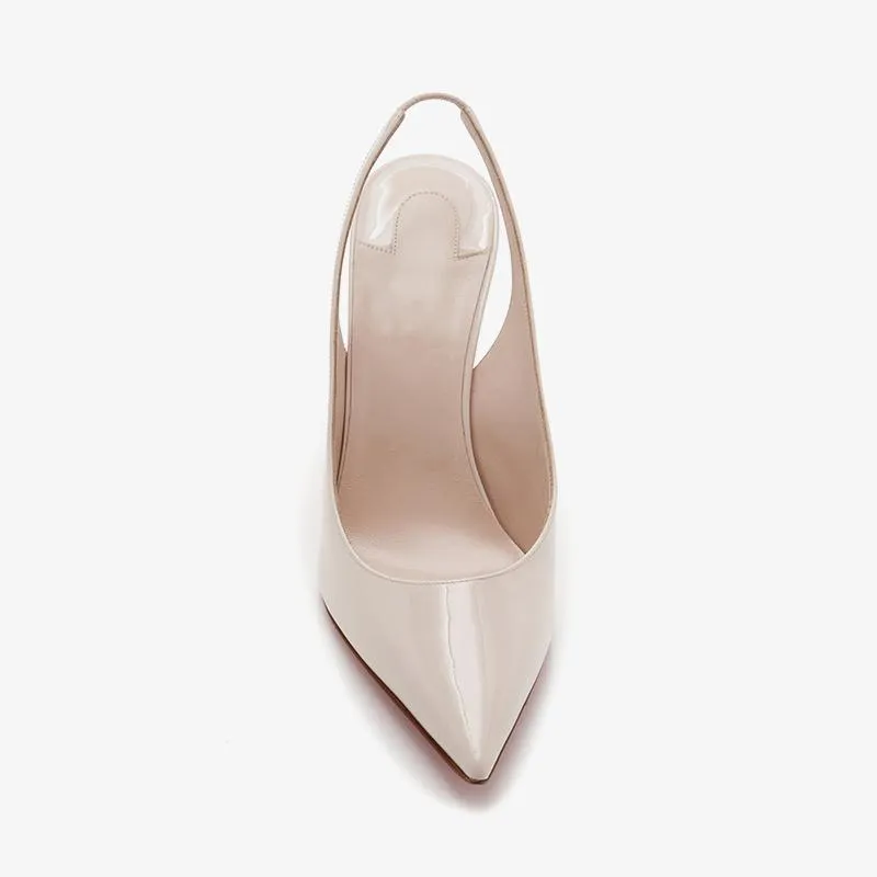 Trendy Shiny Patent Leather Slingback Pumps