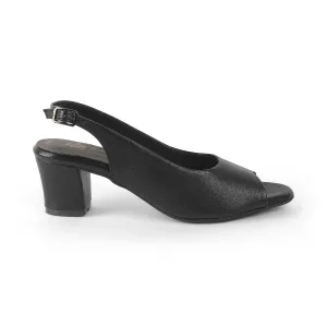 Tresmode Eden Black Women's Dress Peep-Toe Sandals