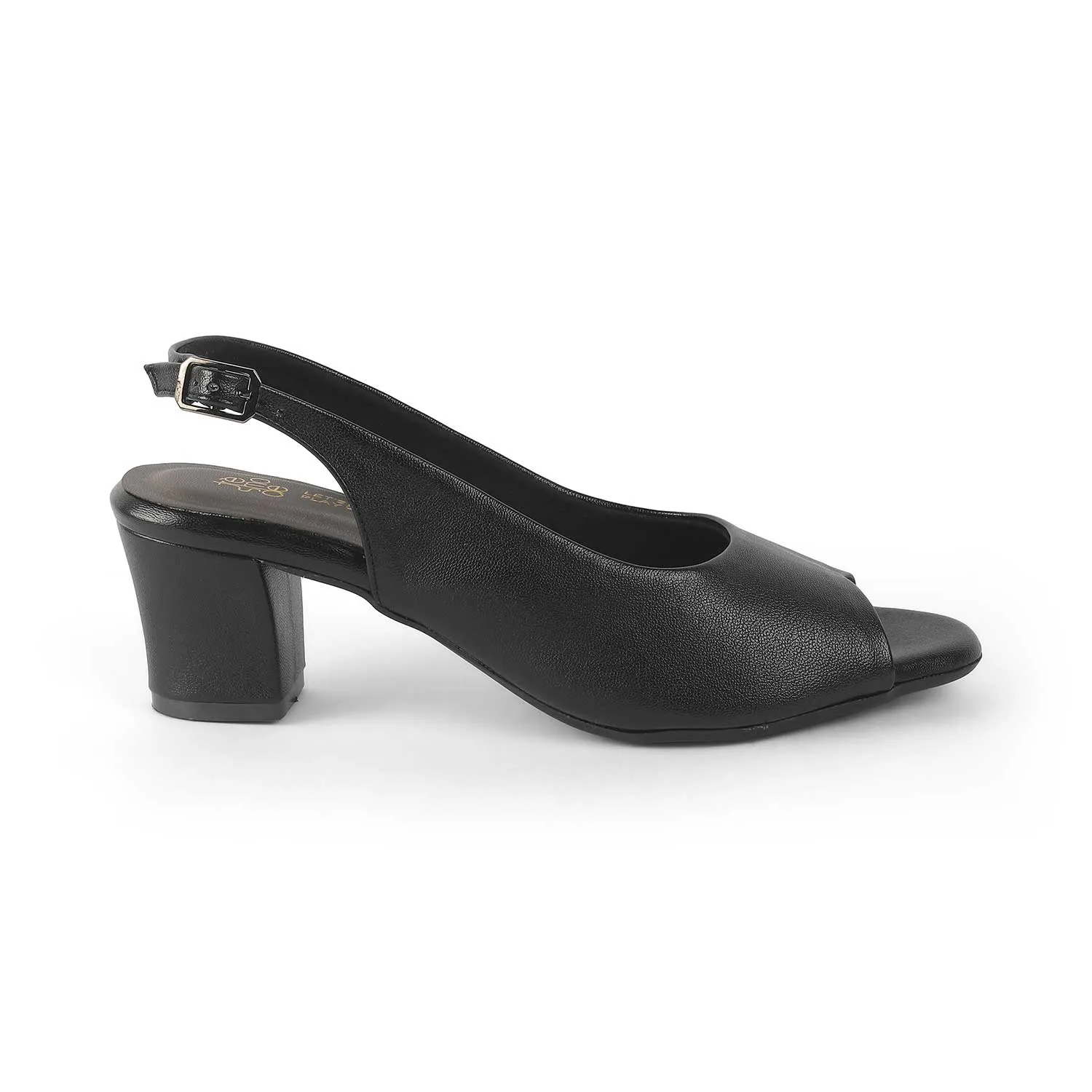 Tresmode Eden Black Women's Dress Peep-Toe Sandals
