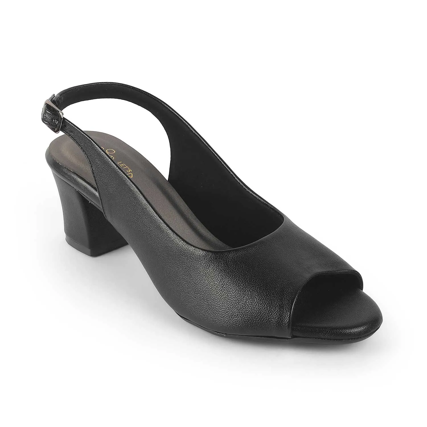 Tresmode Eden Black Women's Dress Peep-Toe Sandals