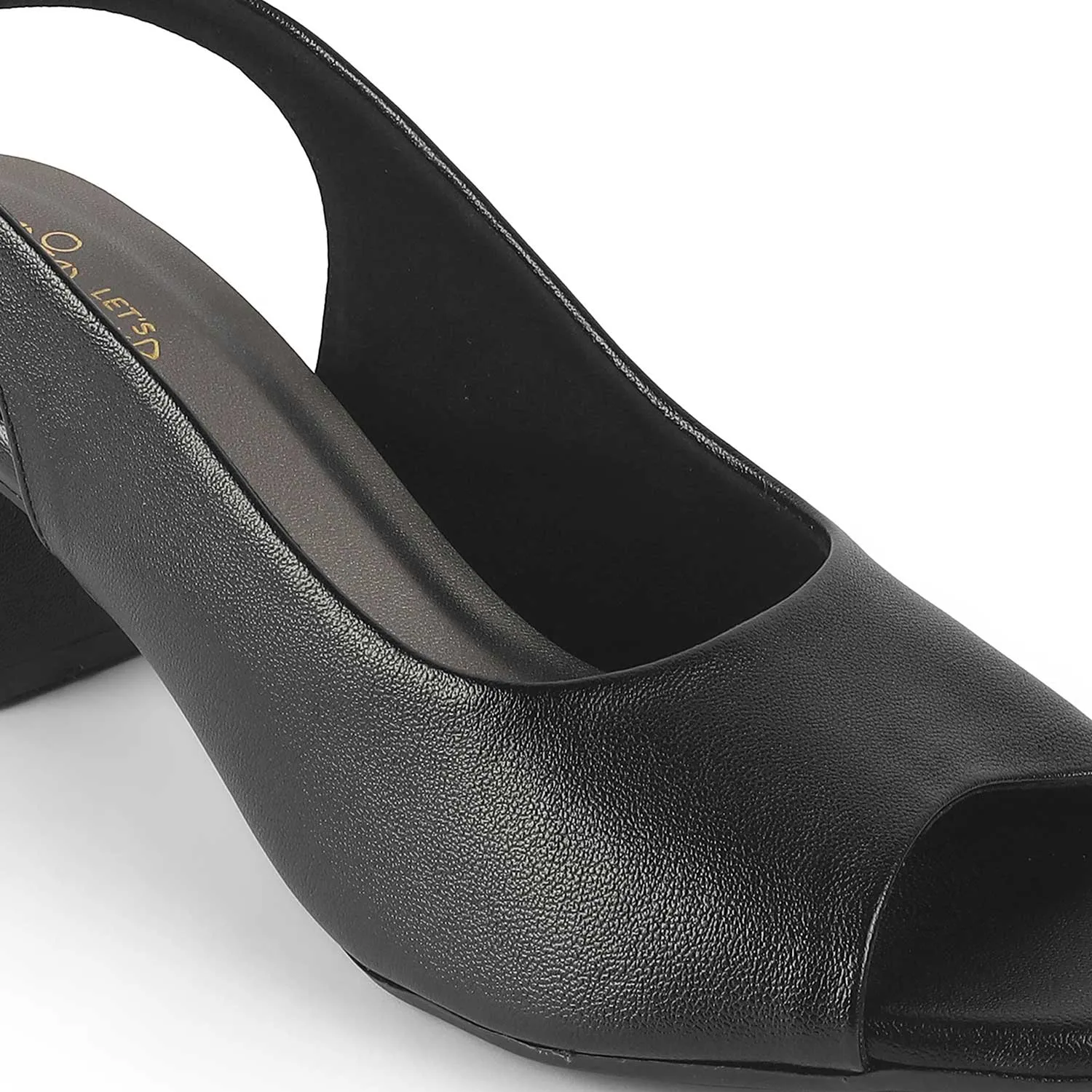 Tresmode Eden Black Women's Dress Peep-Toe Sandals