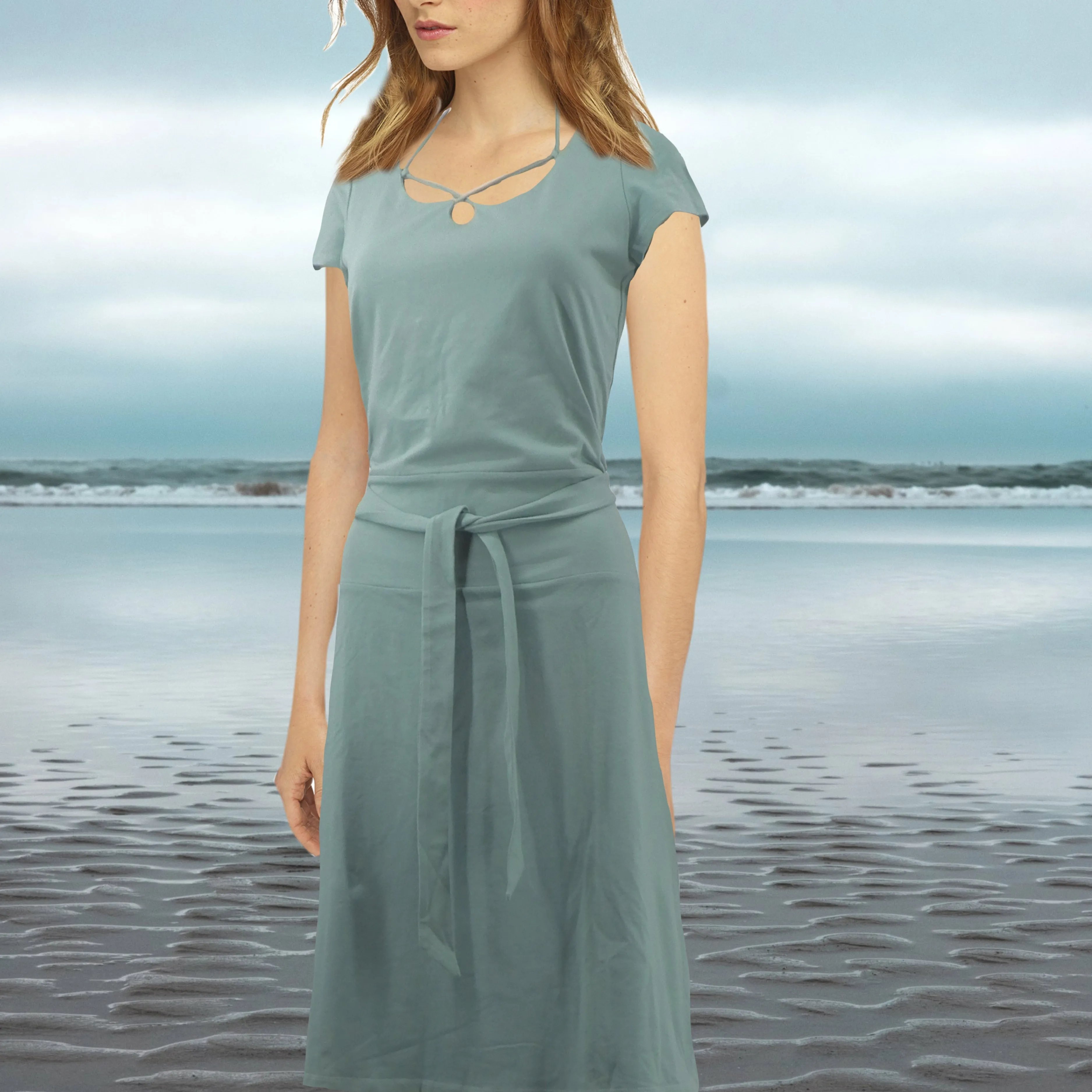 tricot jurkje met bijzondere hals / jersey dress with beautiful neckline