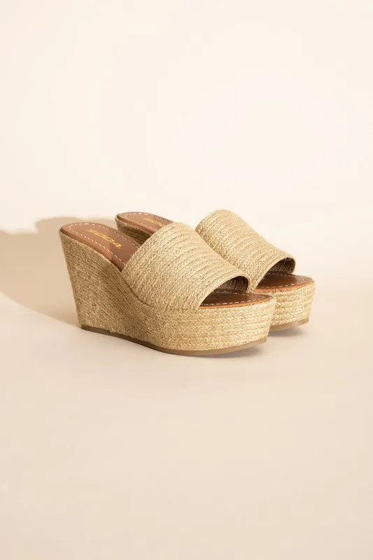 Tropics Espadrille Wedge Platform Heel Sandals