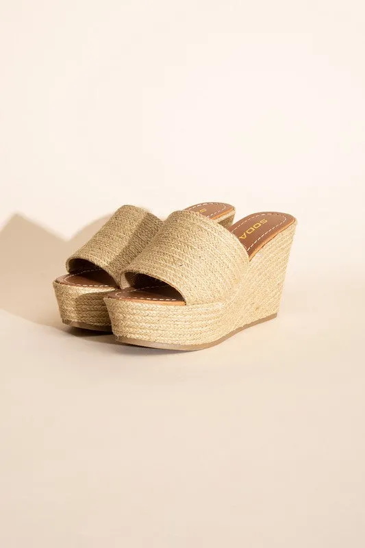 Tropics Espadrille Wedge Platform Heel Sandals