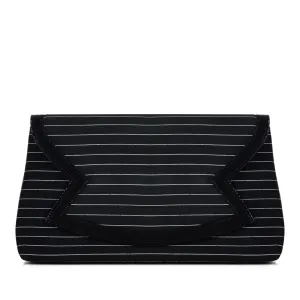 Turin Black Striped Clutch Bag (Matches Madison Heels) by Ruby Shoo