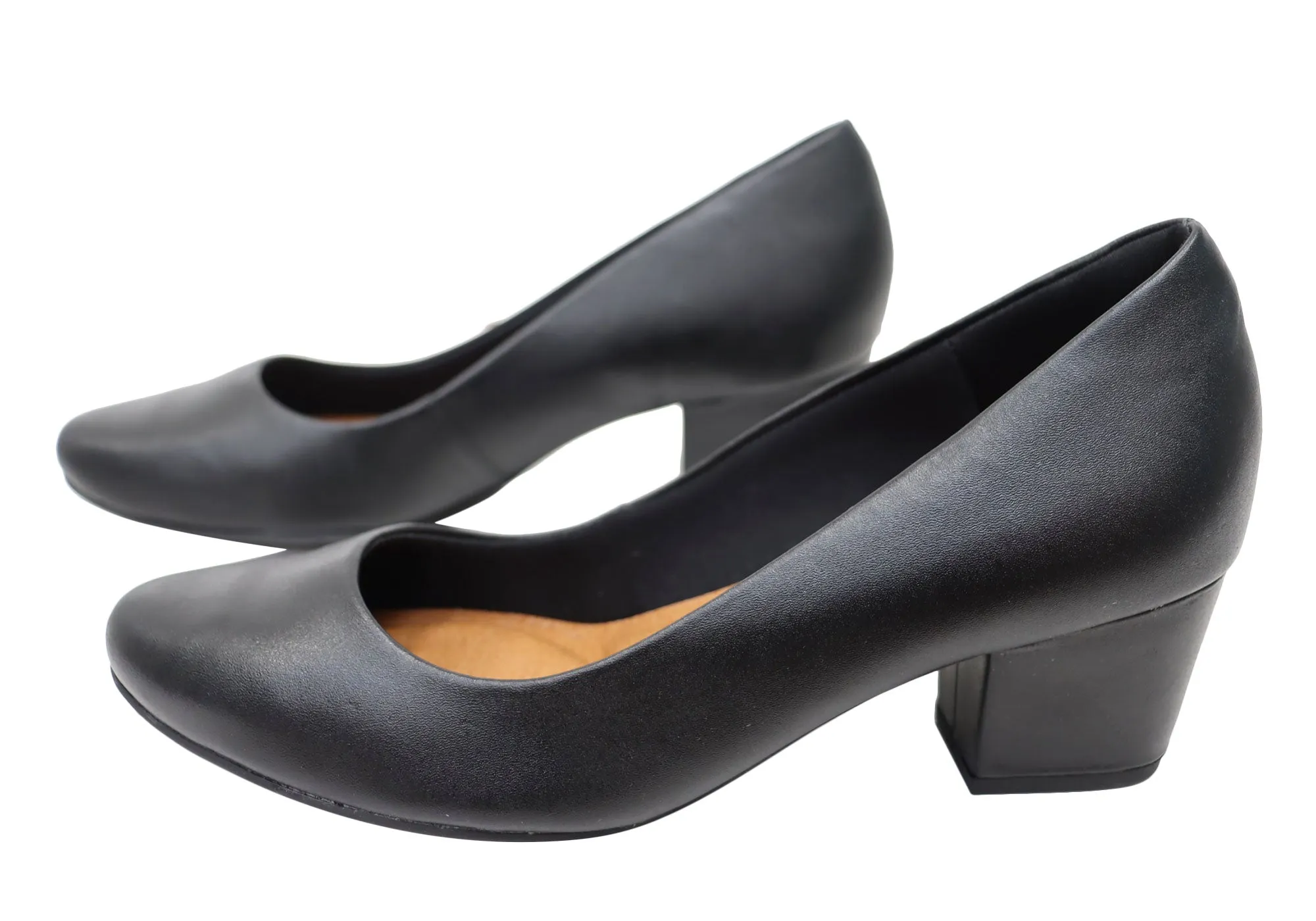 Usaflex Natalie Womens Comfortable Leather Court Shoes Heels