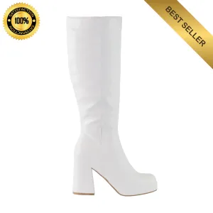 Venom - Block Heel Knee High Platform Boots for Women, Chunky Heel Boots, Stylish Winter Footwear, Trendy Knee-High Boots, Comfortable & Bold Design