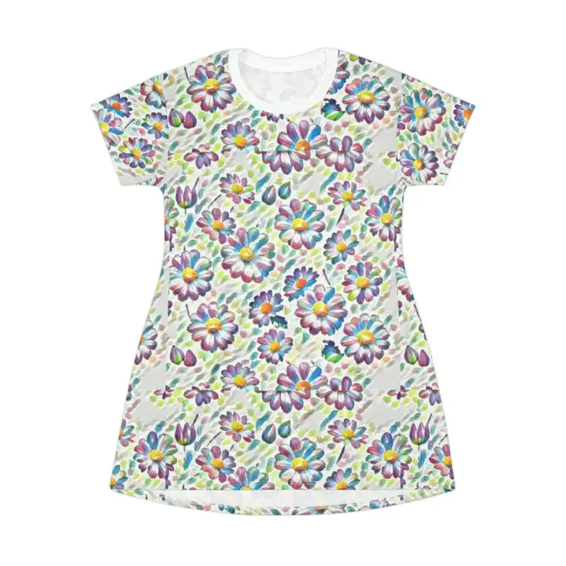 Vibrant Floral Pattern Shirt Dress with Cozy Vibes