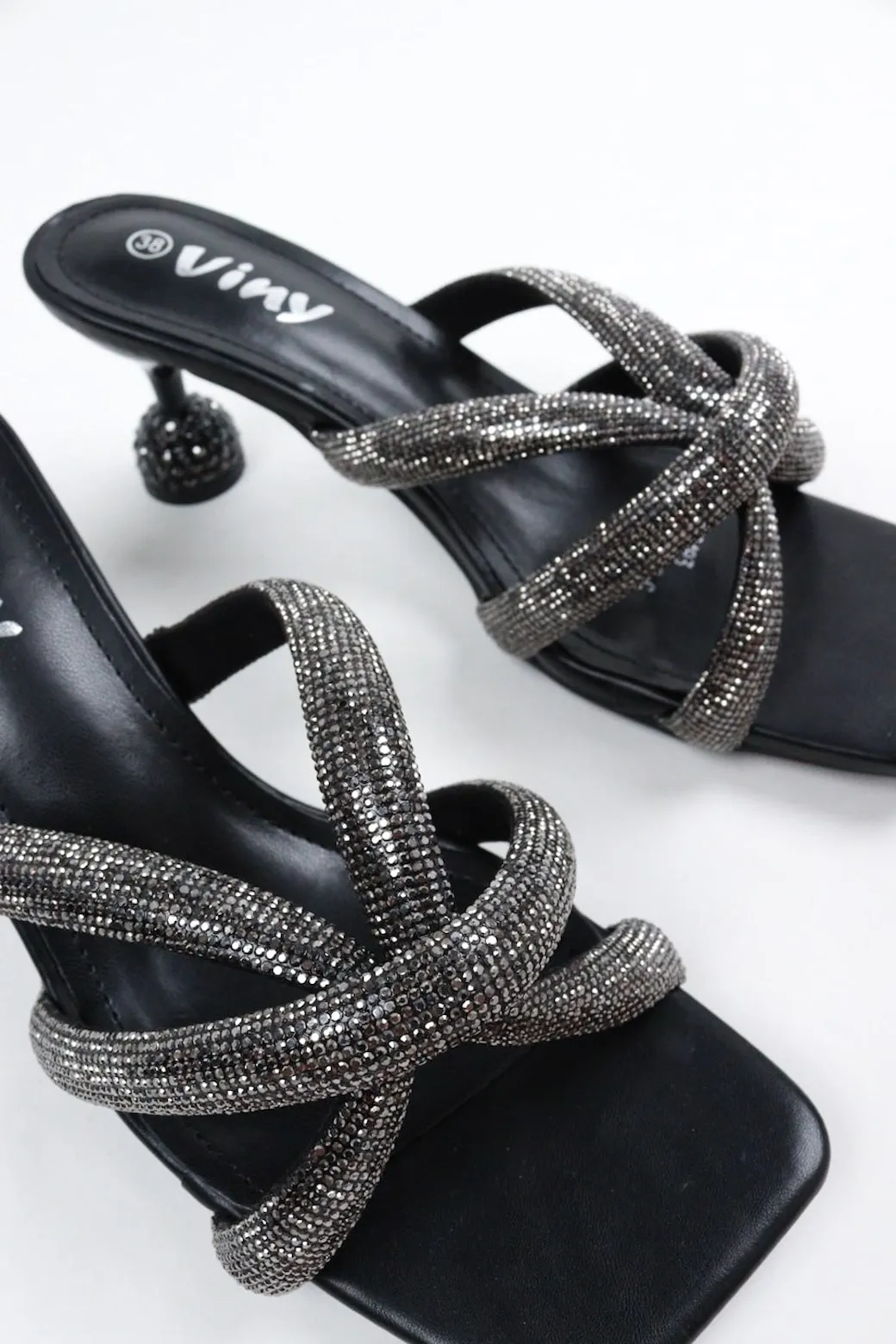 Viny Women's Sparkle Cross Heels