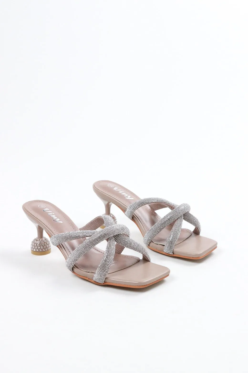 Viny Women's Sparkle Cross Heels