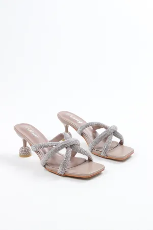Viny Women's Sparkle Cross Heels